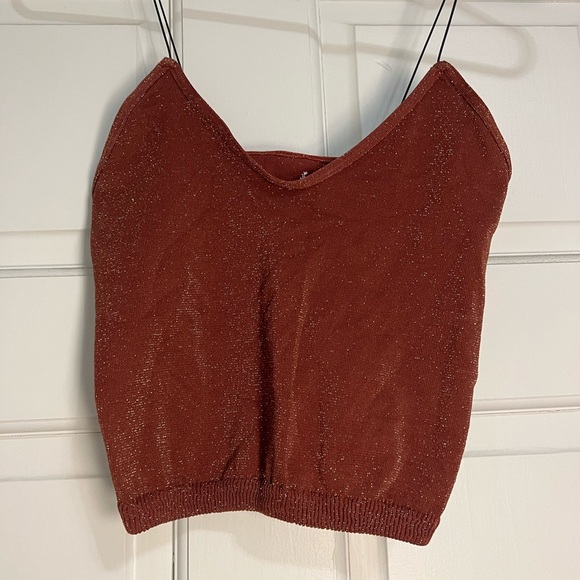 Free People Glittery Crop Top - Picture 1 of 5